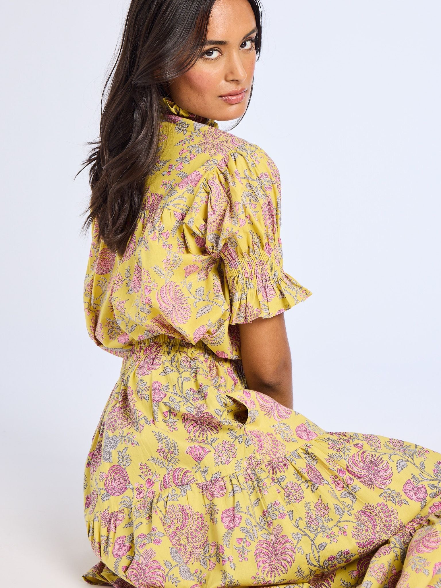 Marnie Top in Citron Floral