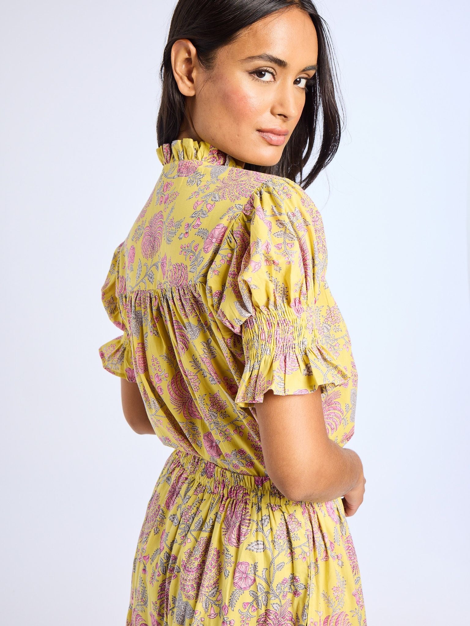 Marnie Top in Citron Floral