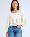 Maureen Top in White Eyelet