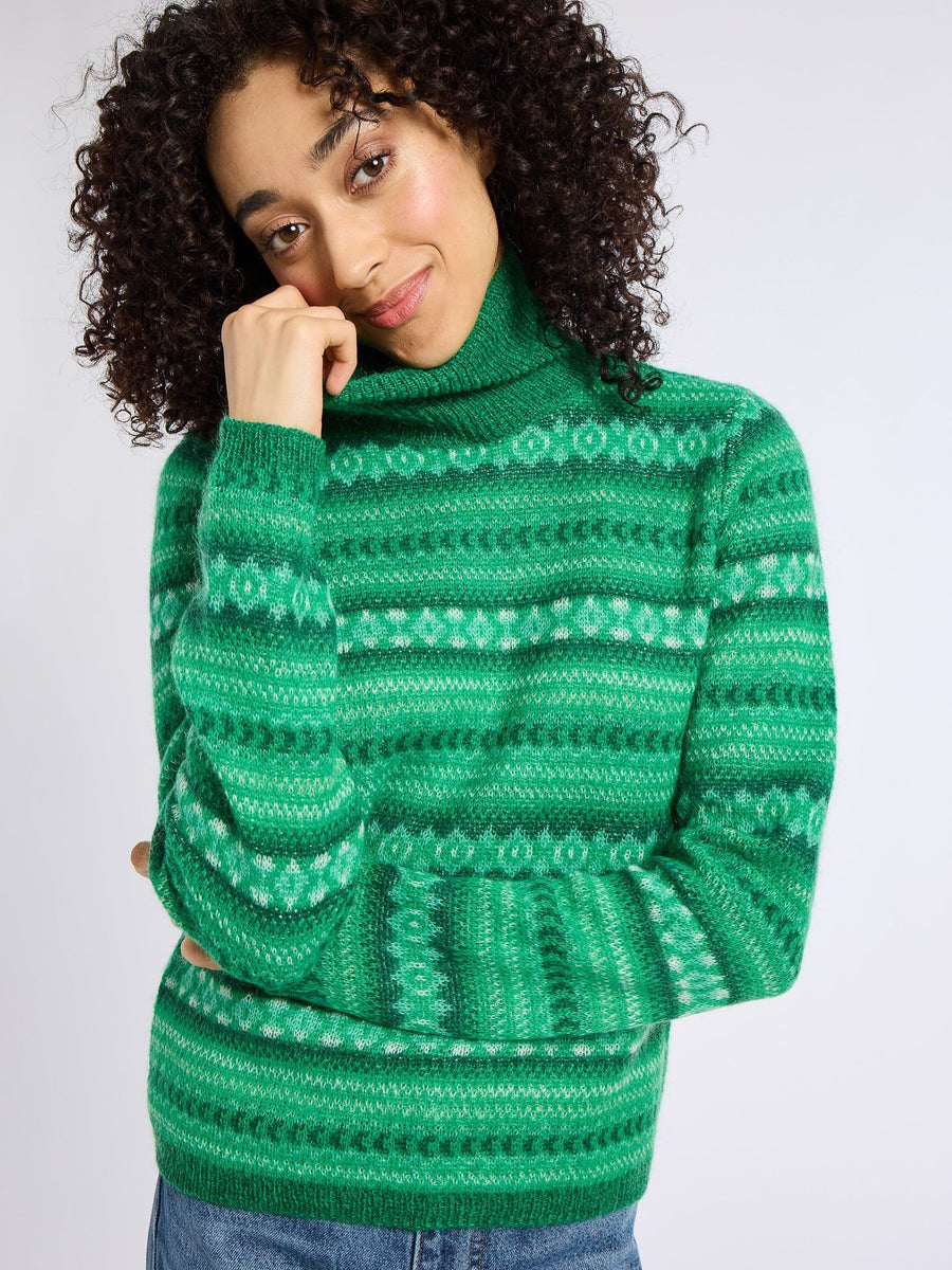 Maritza Turtleneck in Kelly Fairisle