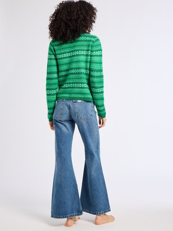 Maritza Turtleneck in Kelly Fairisle — view 3