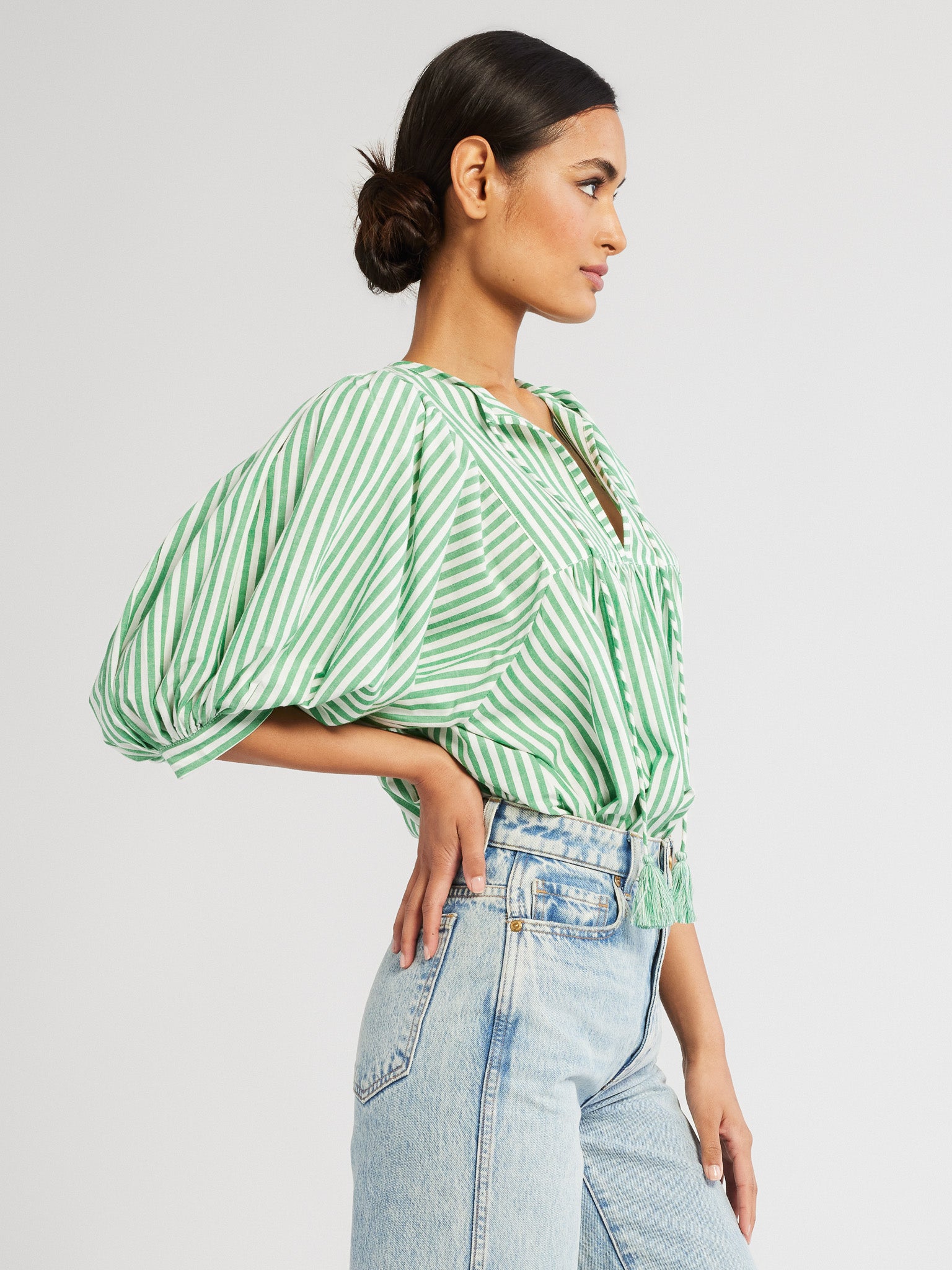 Thalia Top in Kelly Stripe – MILLE