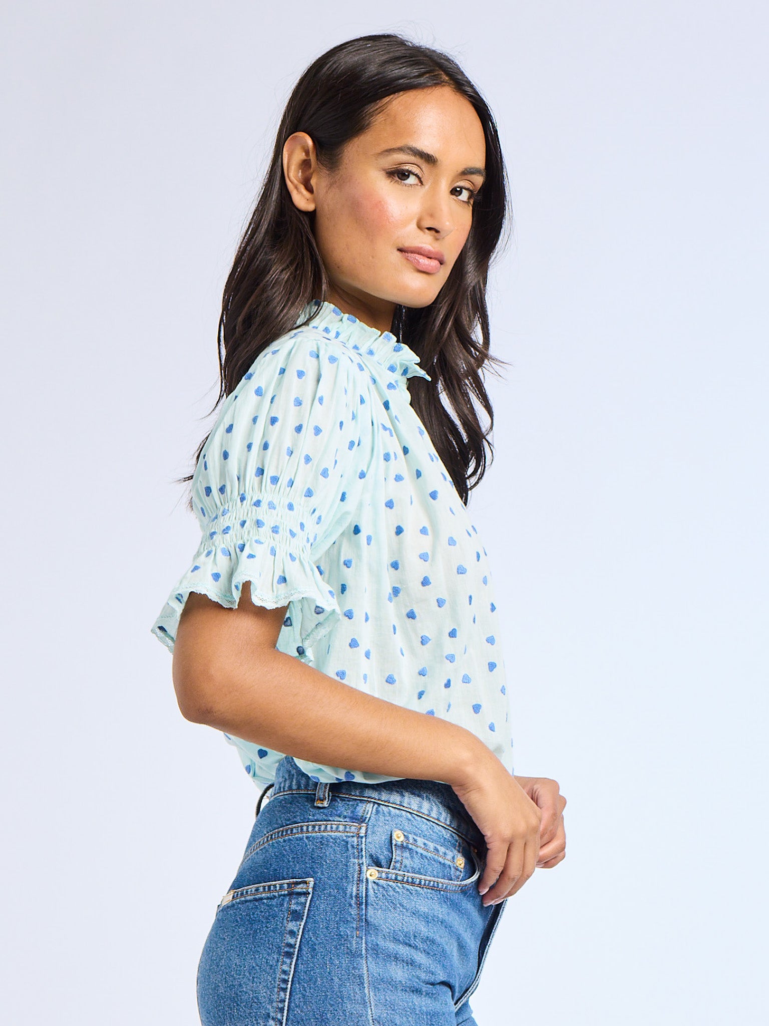 Marnie Top in Blue Hearts