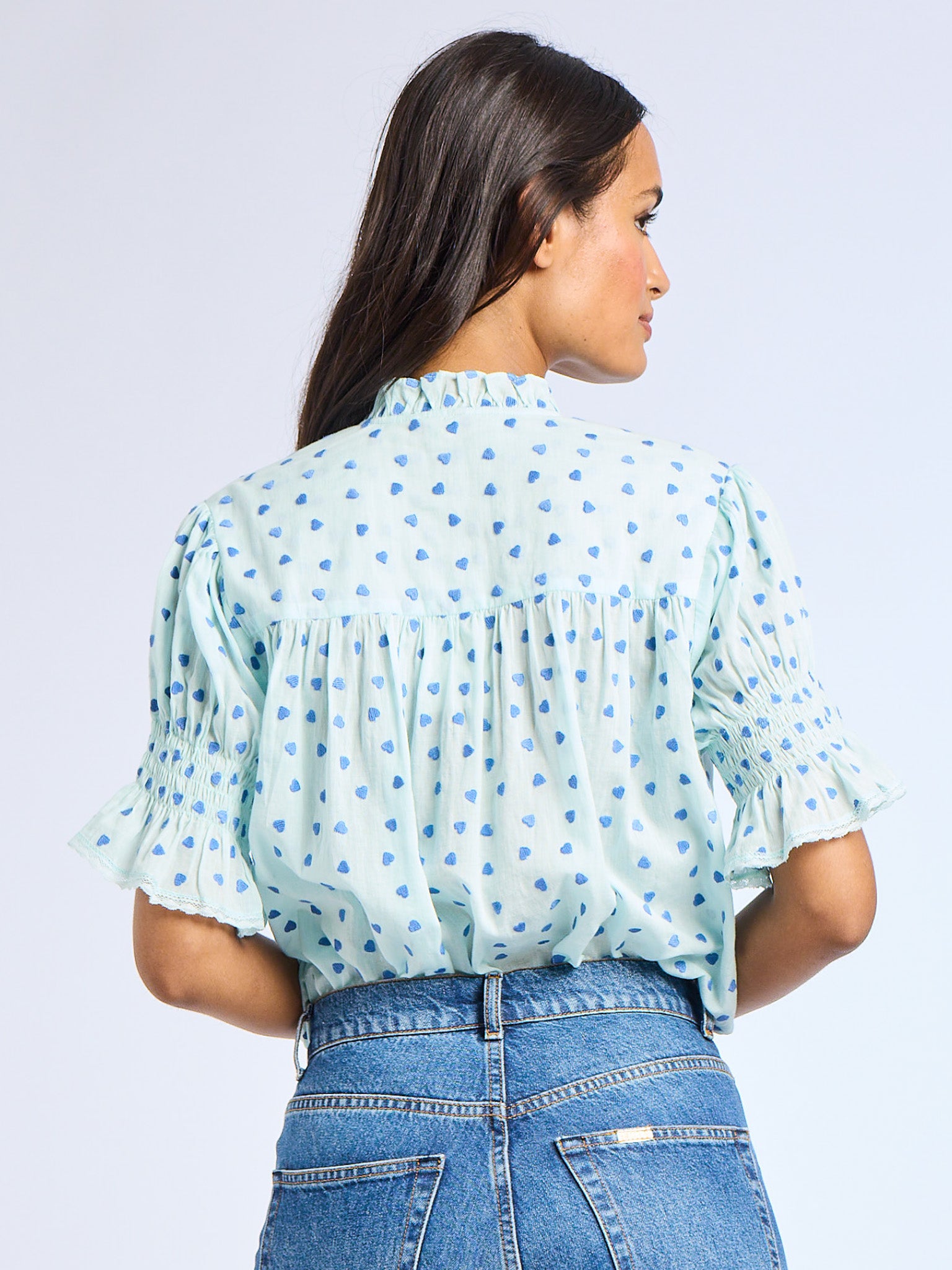 Marnie Top in Blue Hearts