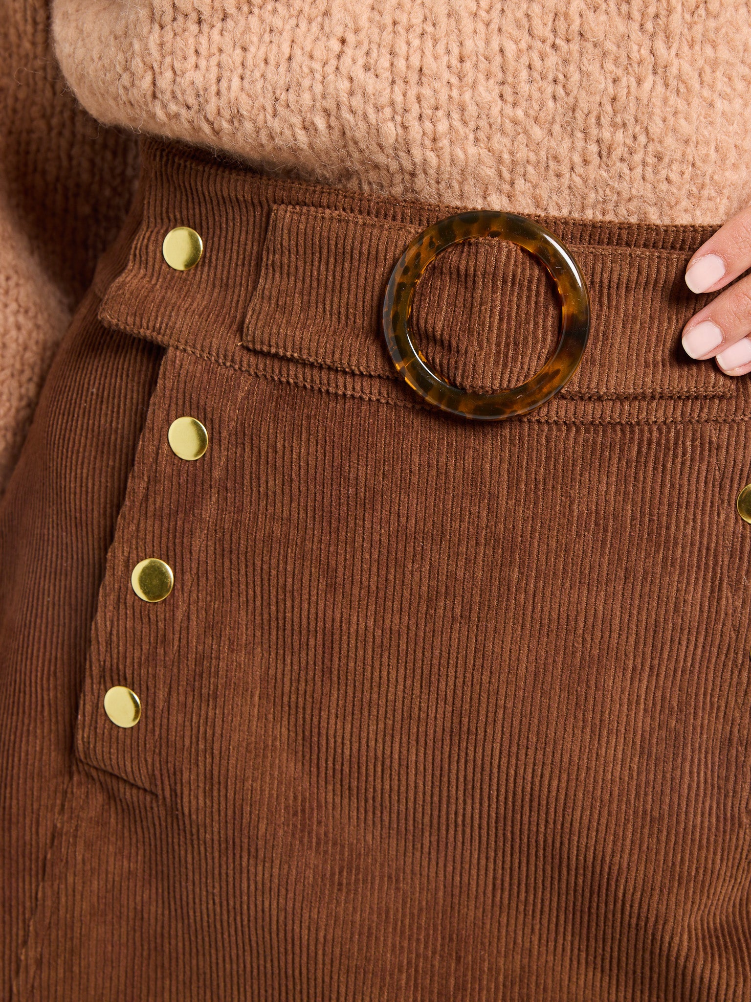 Lorelei Skirt in Coffee Cord
