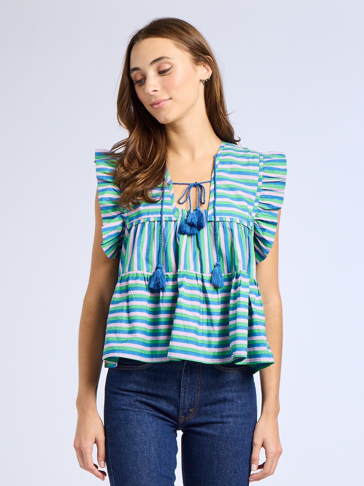 Chelsea Top in Printemps Stripe