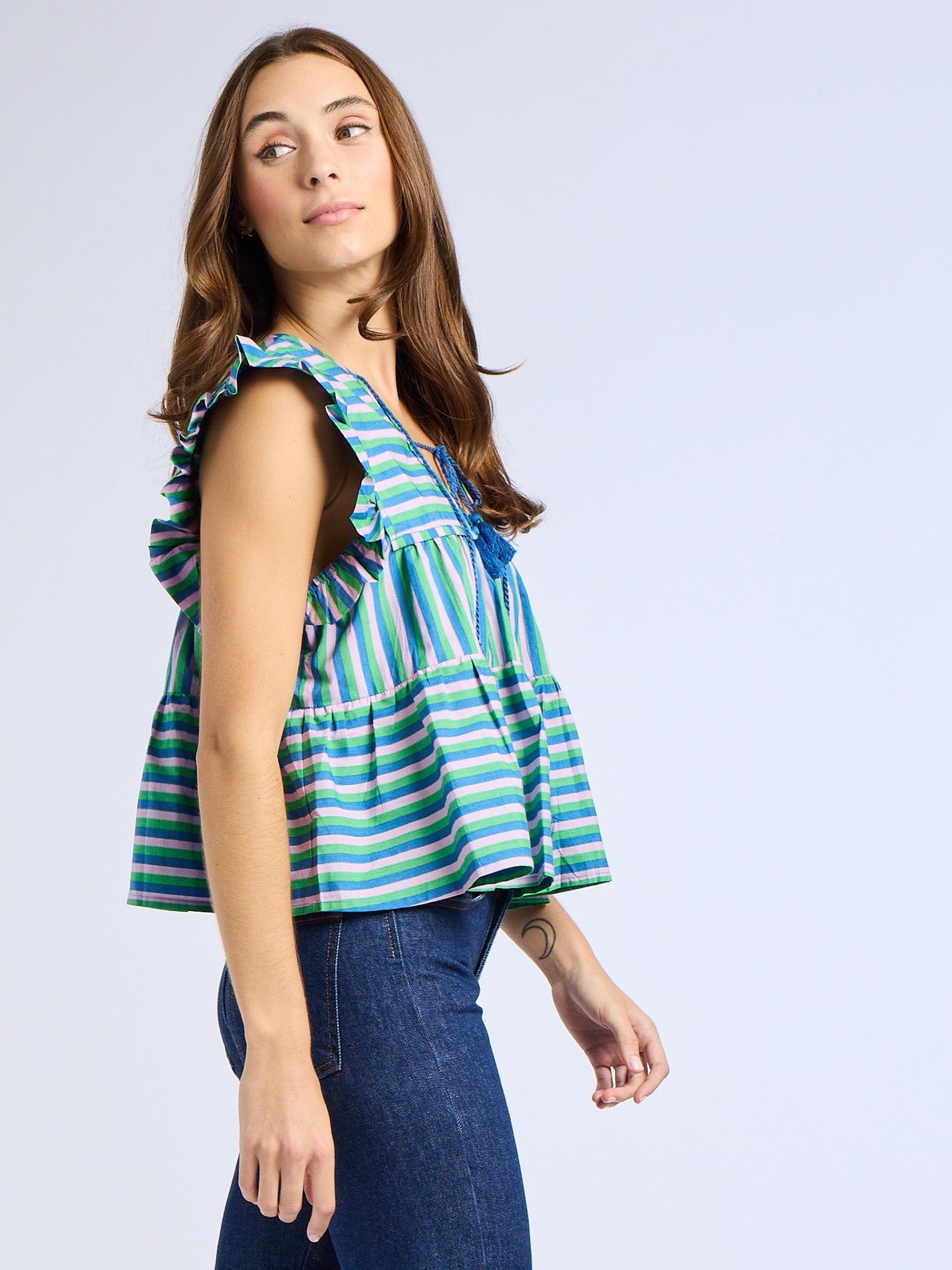 Chelsea Top in Printemps Stripe