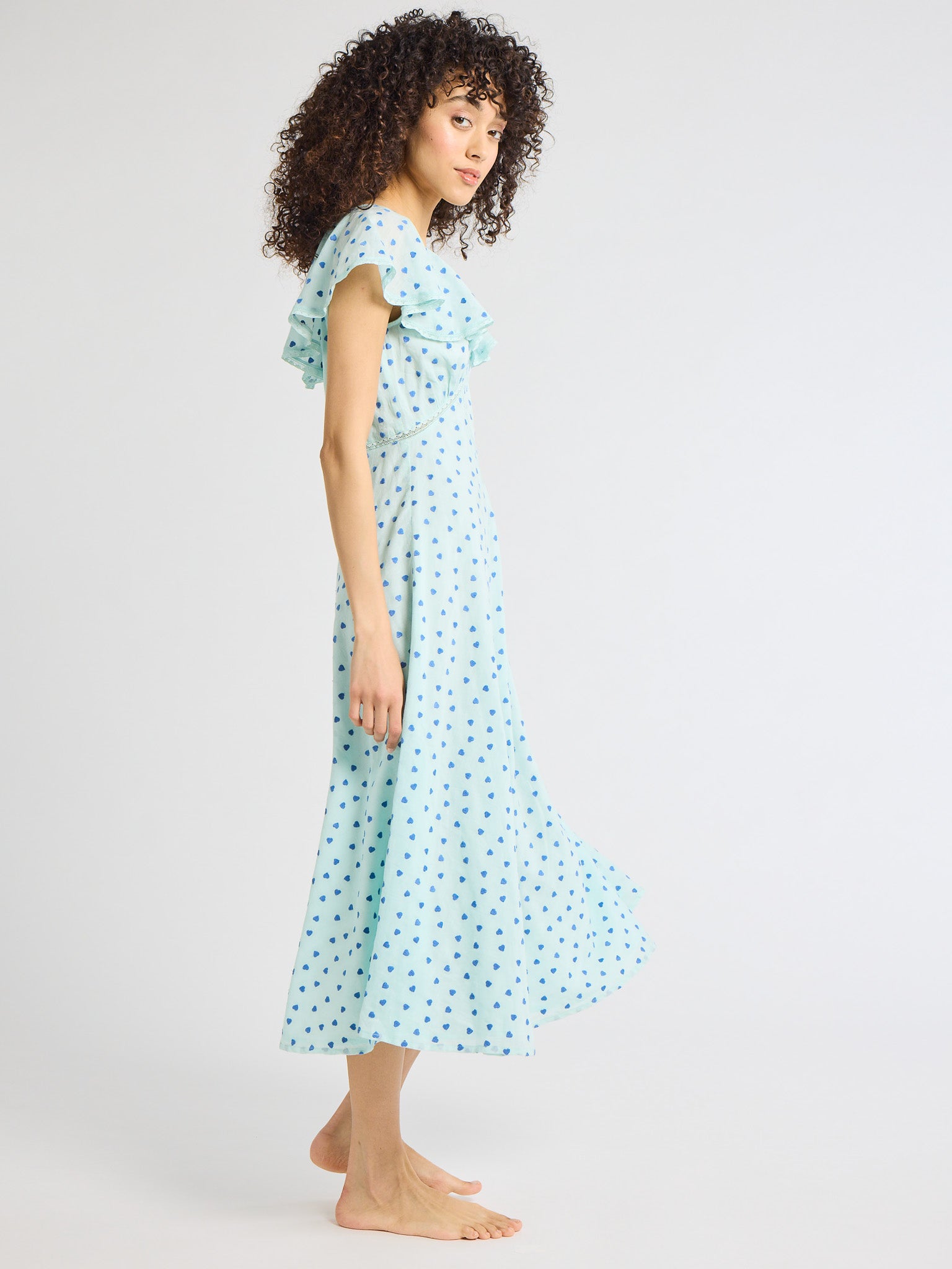 Eloise Dress in Blue Hearts