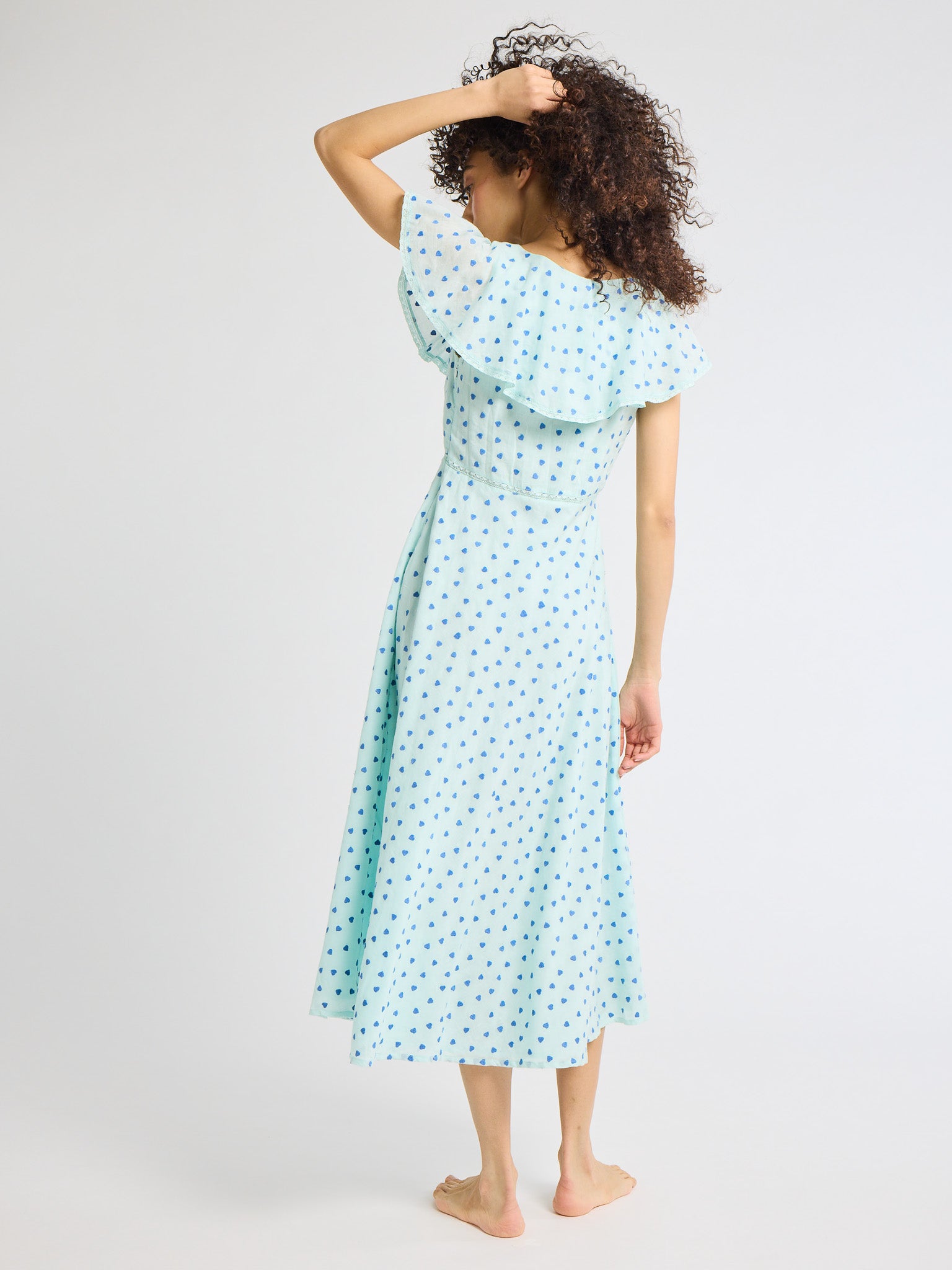 Eloise Dress in Blue Hearts