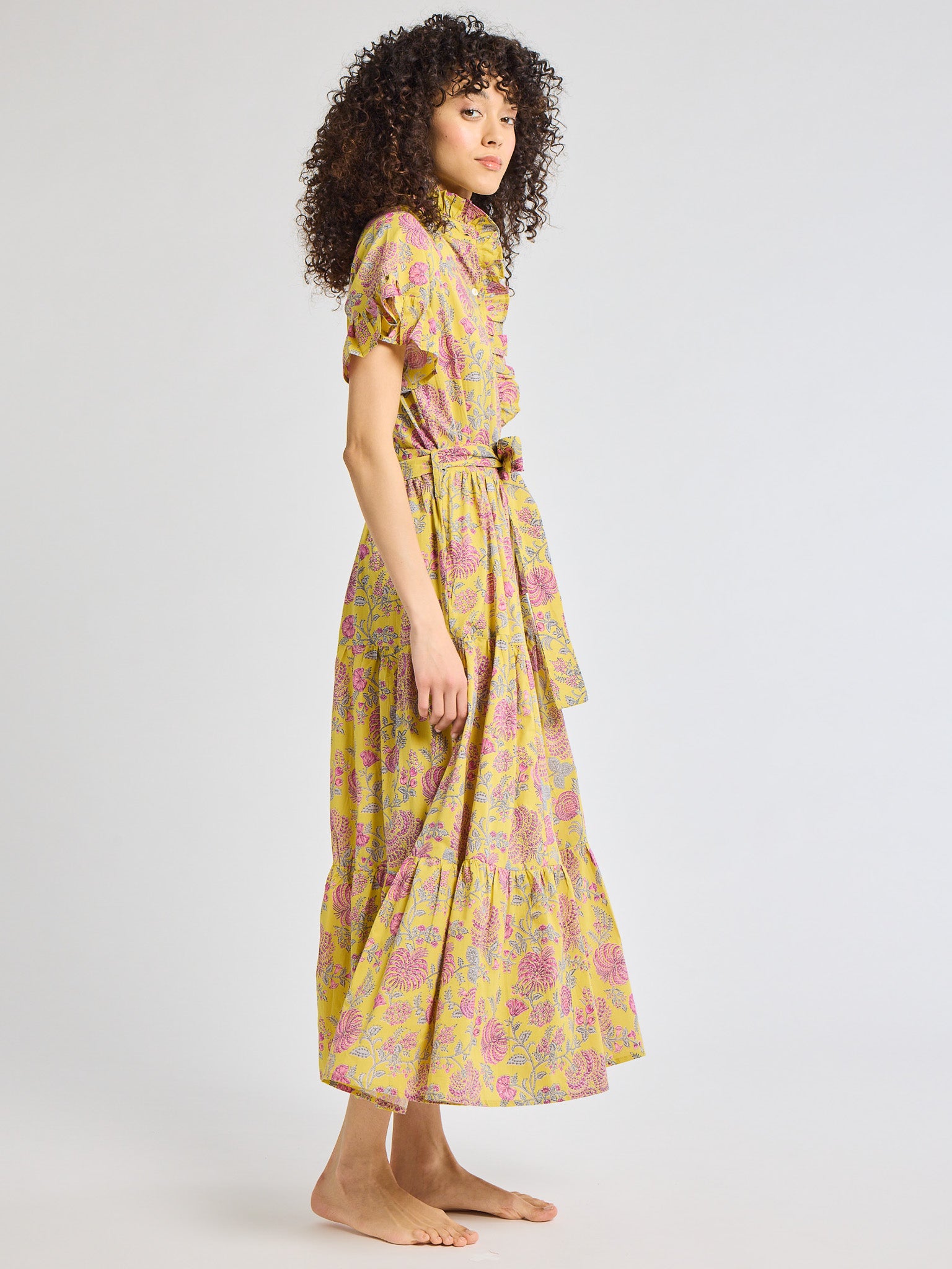 Victoria Dress in Citron Floral