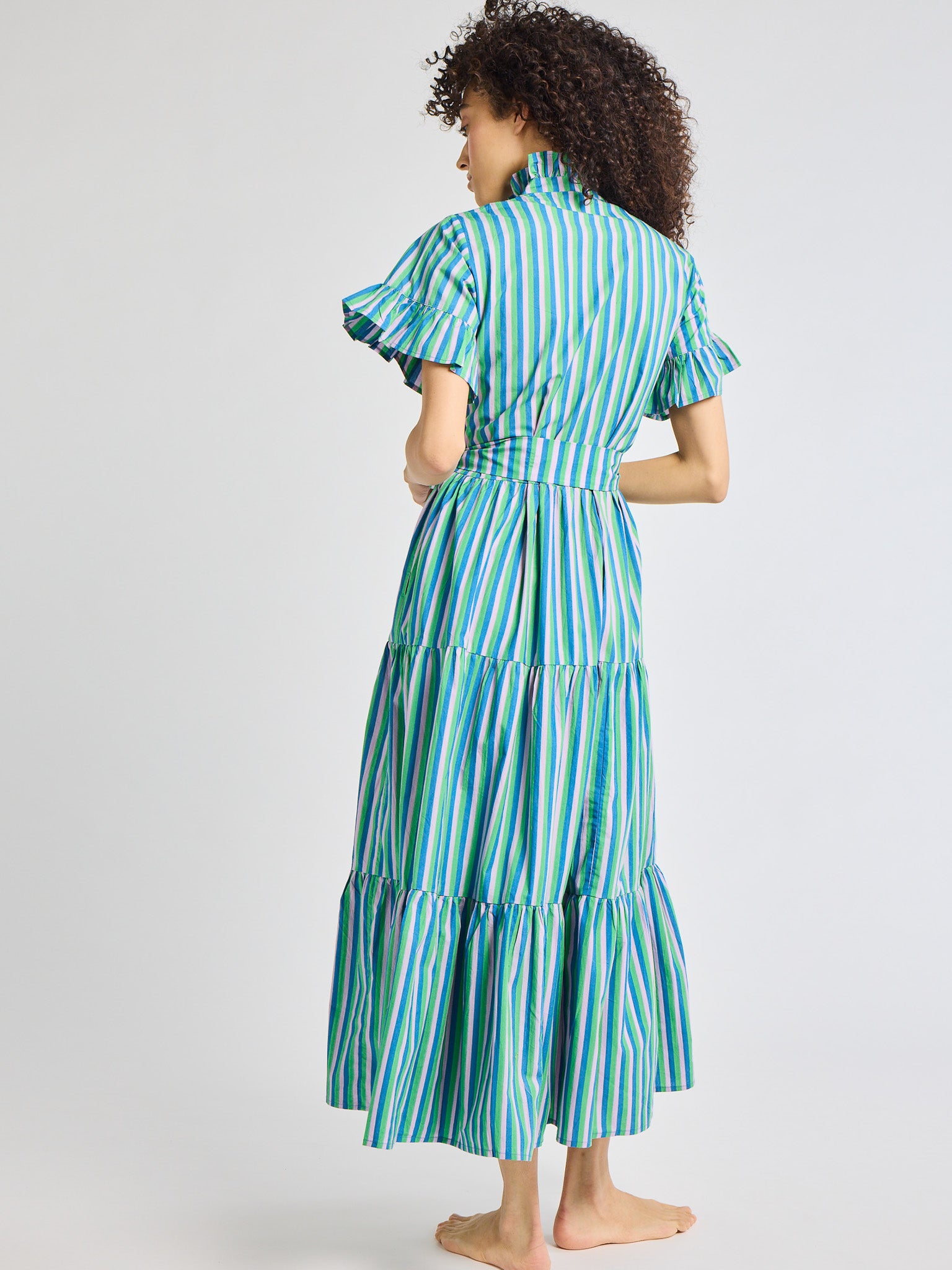 Victoria Dress in Printemps Stripe