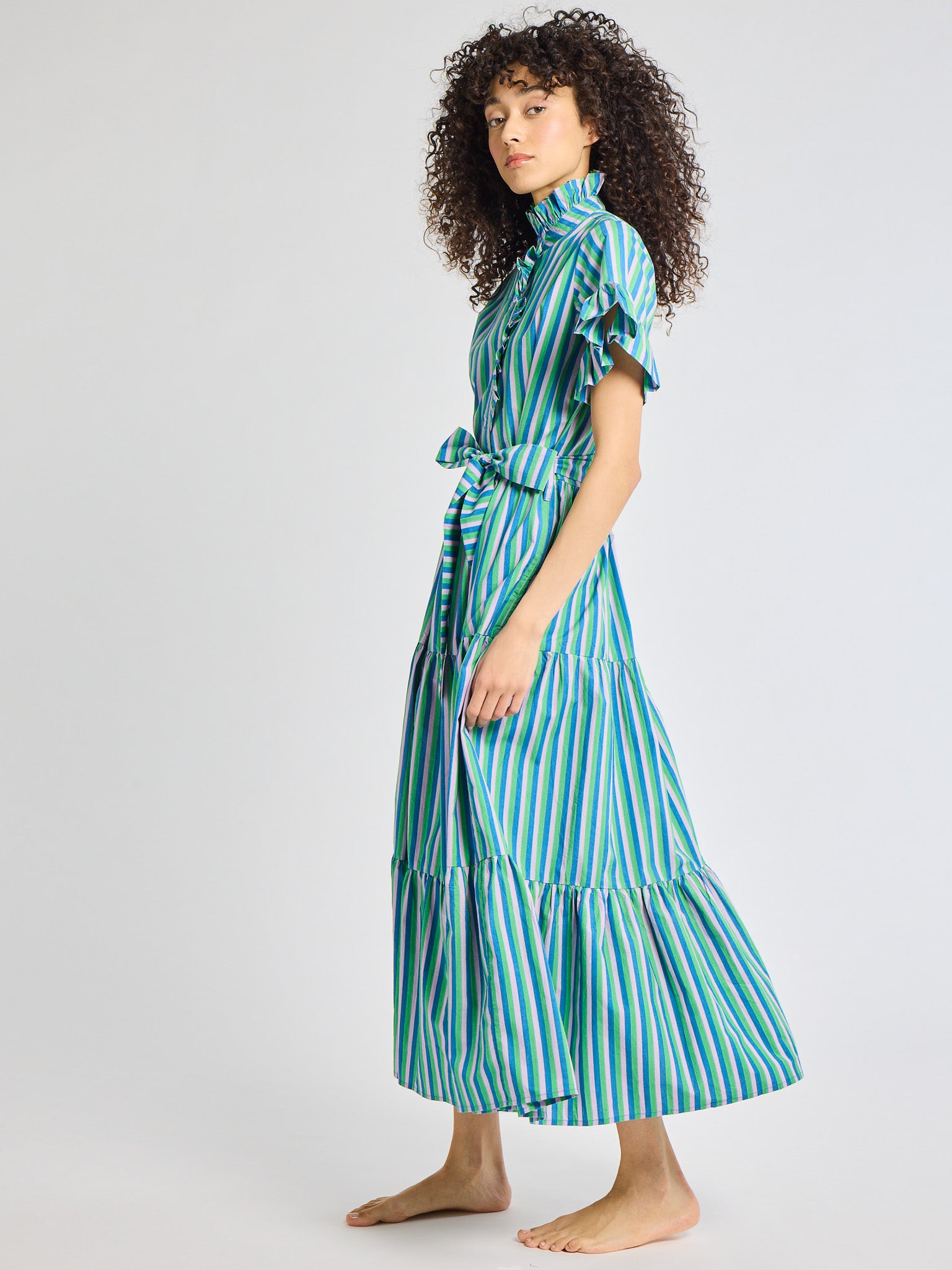 Victoria Dress in Printemps Stripe