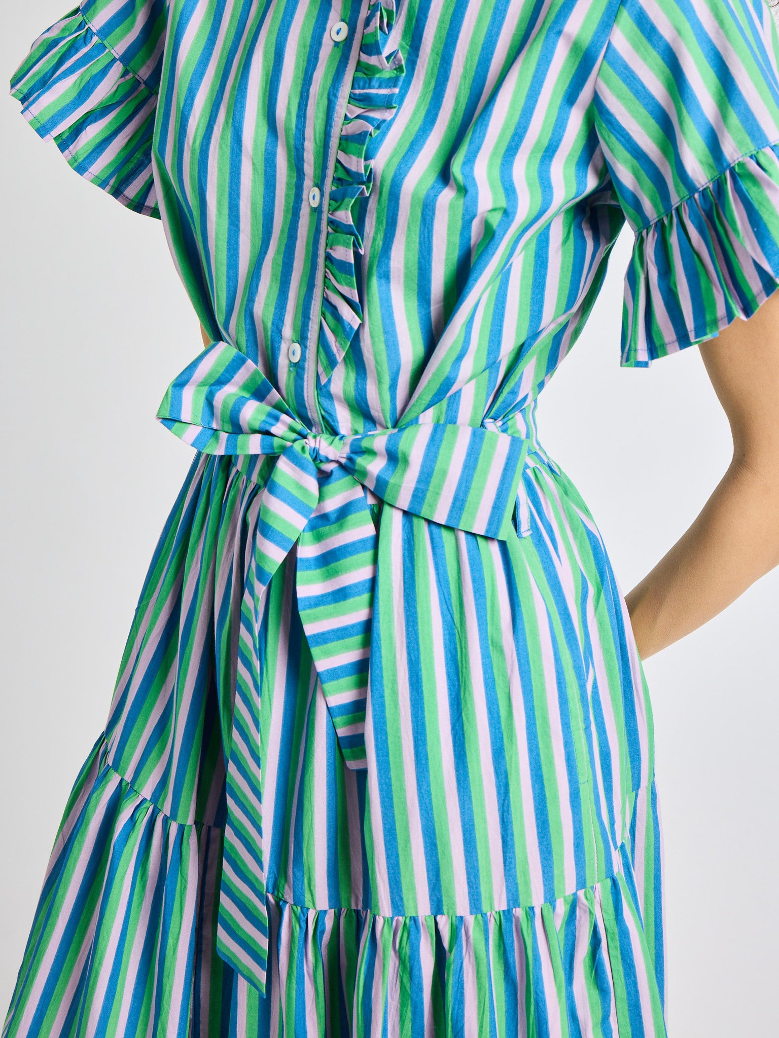 Victoria Dress in Printemps Stripe