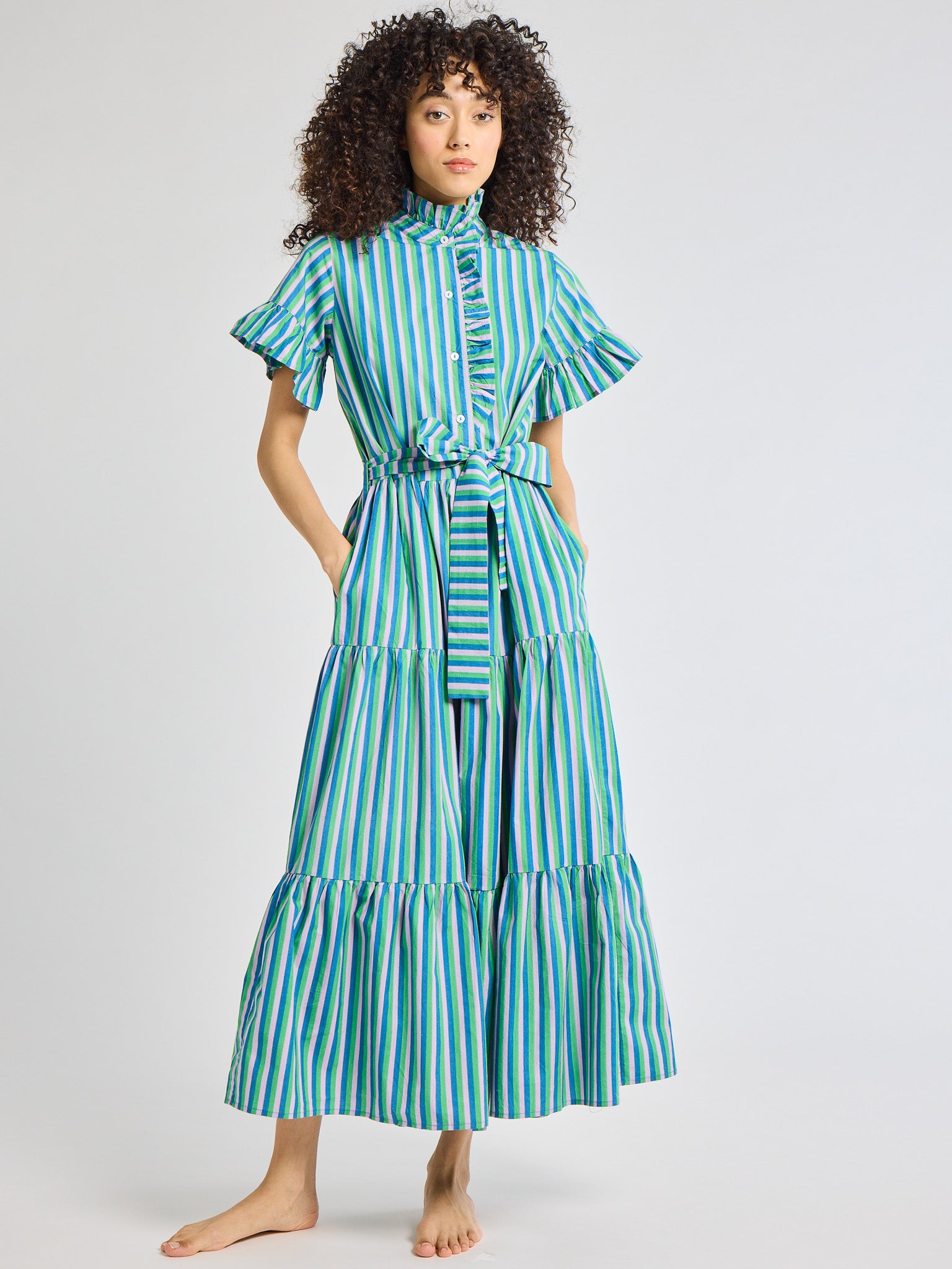 Victoria Dress in Printemps Stripe