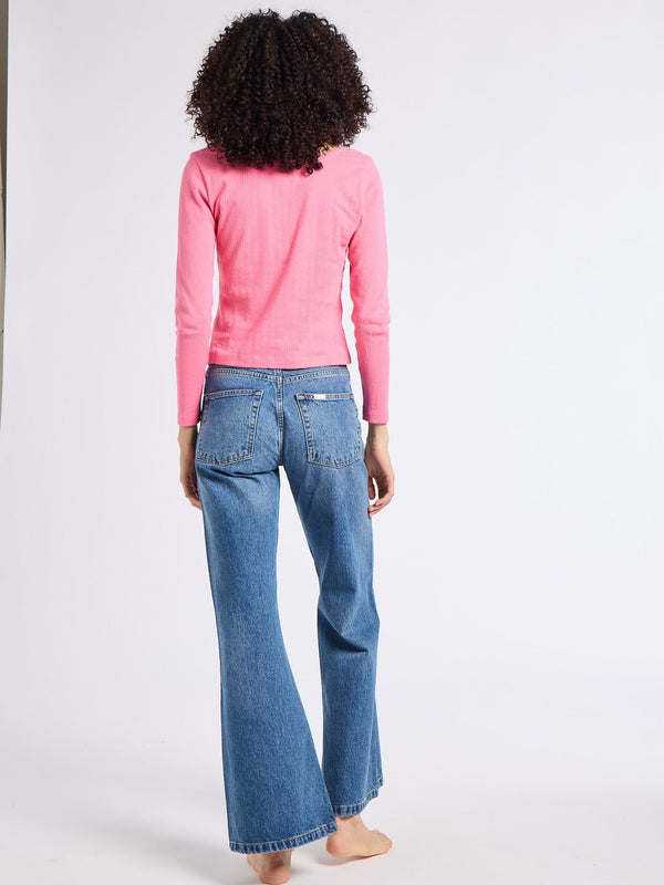 Carmela Pointelle Turtleneck in Bubblegum — view 6