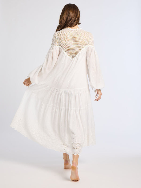 Vega Dress in White Crochet — view 5
