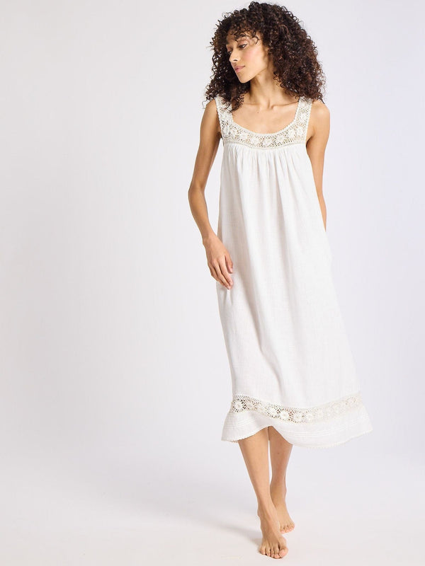 Adelia Dress in White Linen — view 5