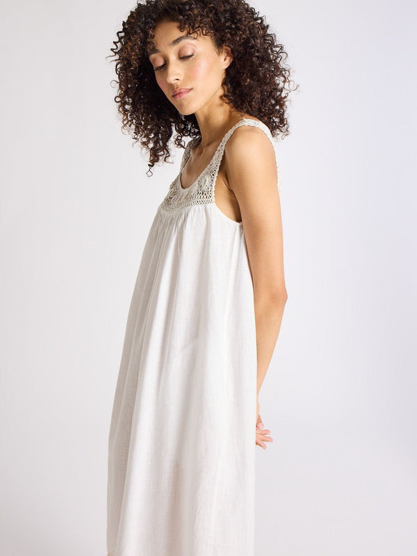 Adelia Dress in White Linen — view 10