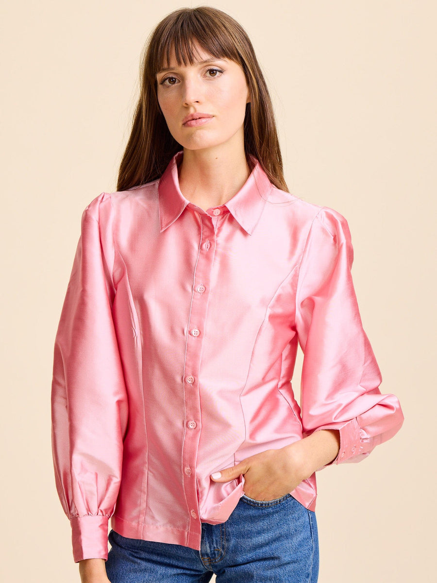 Adeline Top in Peony Taffeta — alternate view