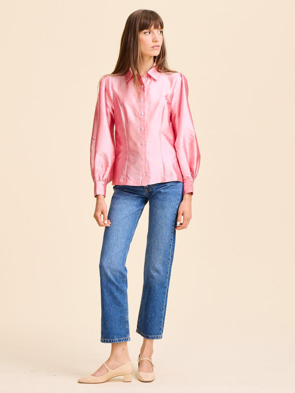 Adeline Top in Peony Taffeta — view 6