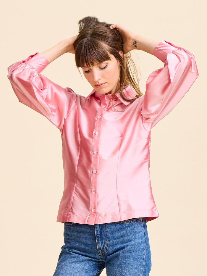 Adeline Top in Peony Taffeta