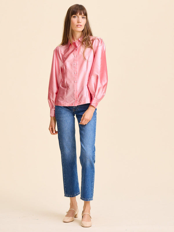 Adeline Top in Peony Taffeta — view 8