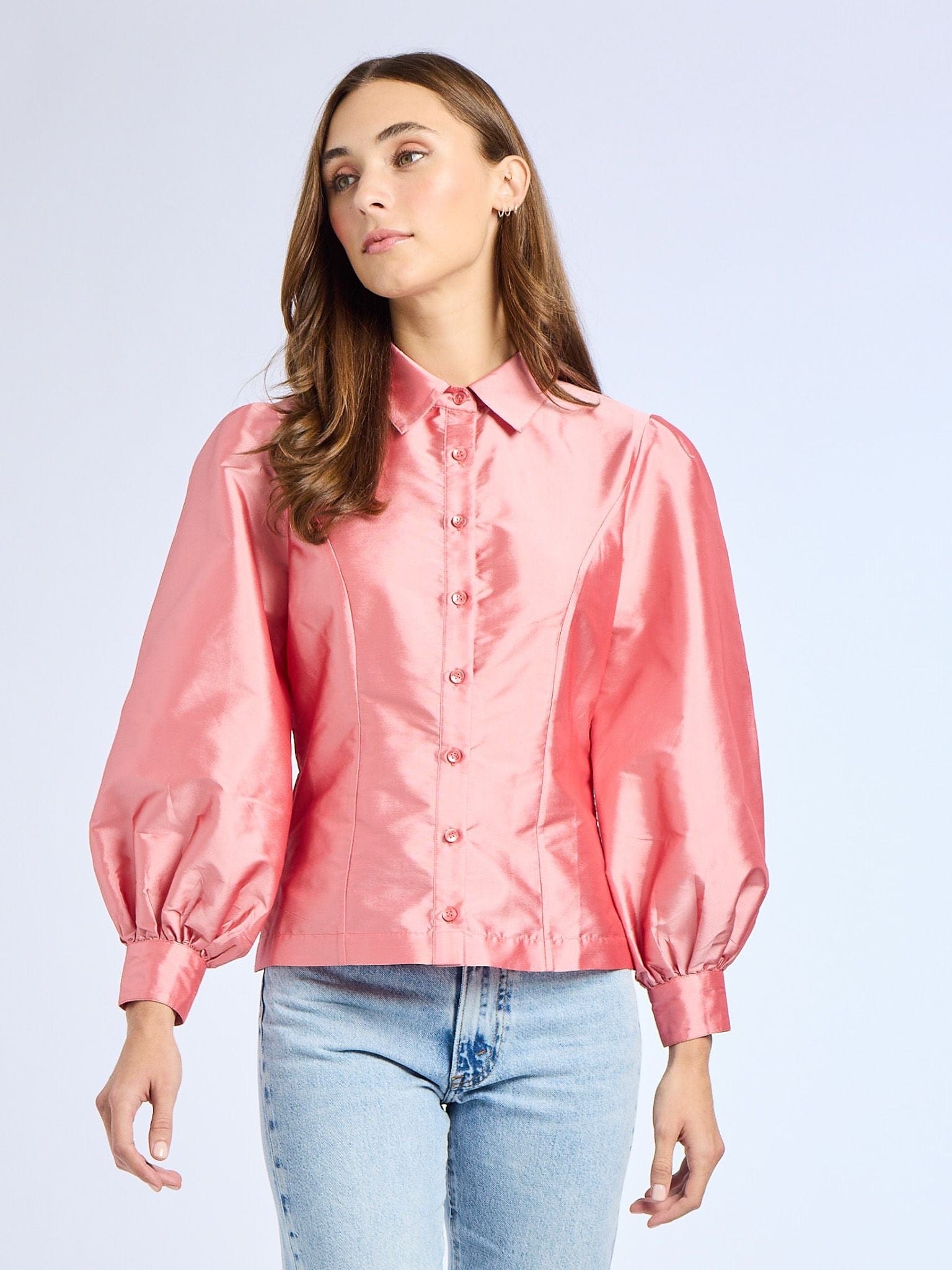 MILLE Clothing Adeline Top in Peony Taffeta