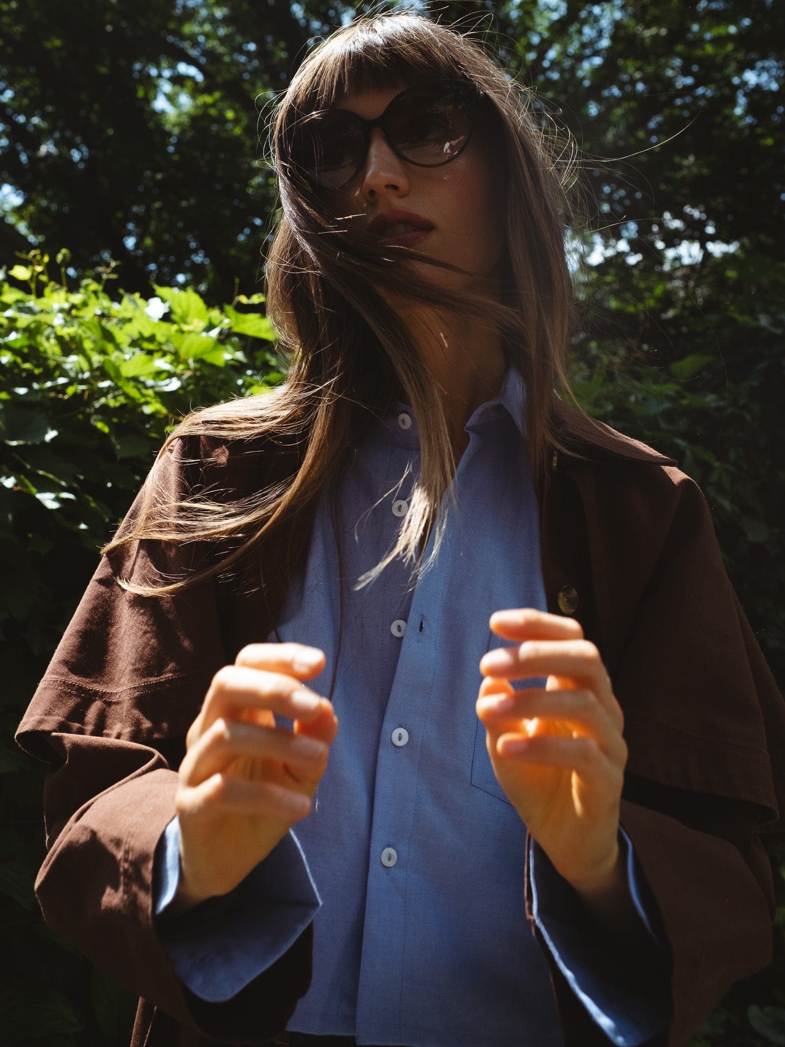 Alina Coat in Chocolate | MILLE – Cape Overlay Cotton Coat