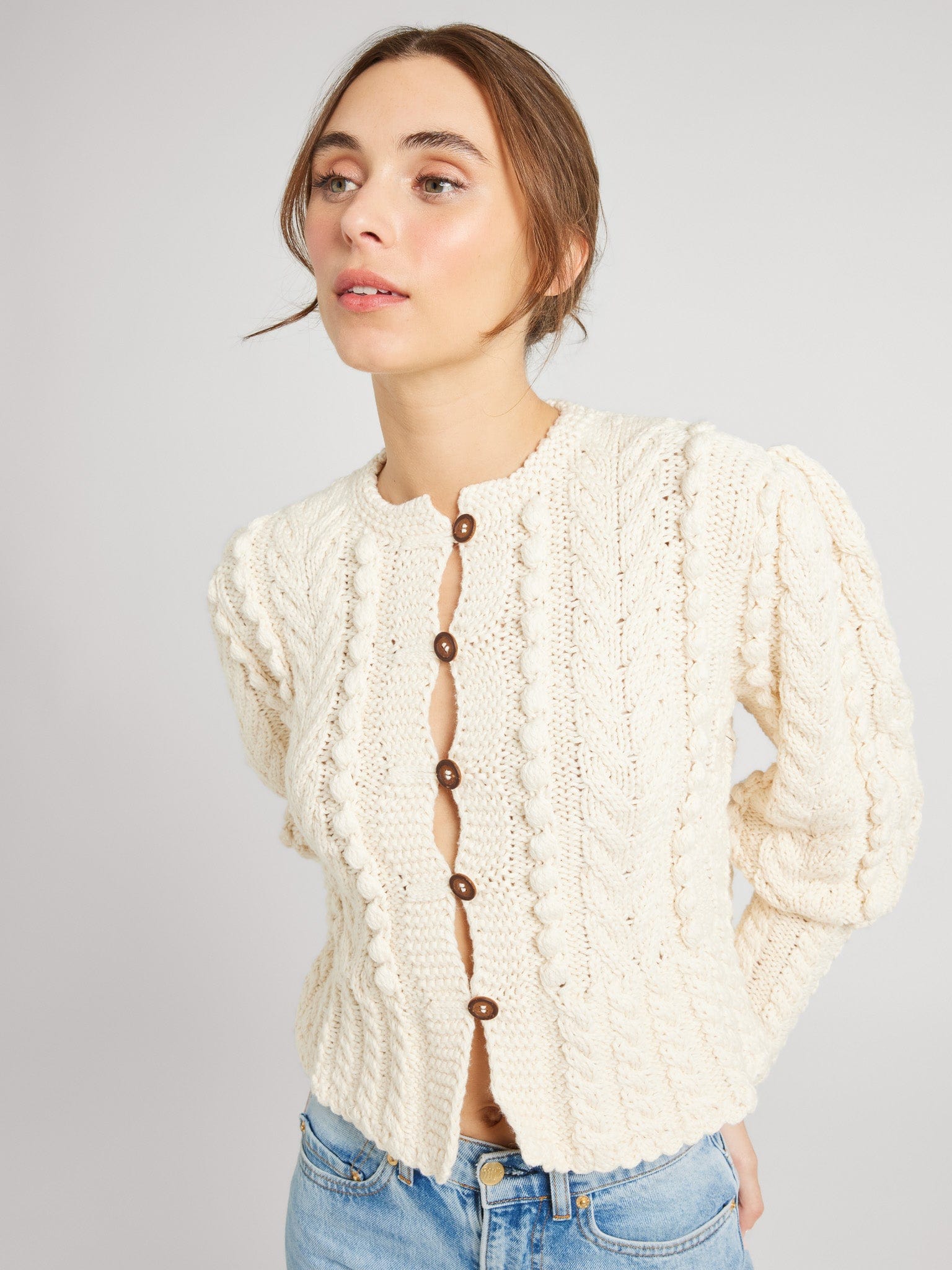 MILLE Clothing Allegra Cardigan in Ivory