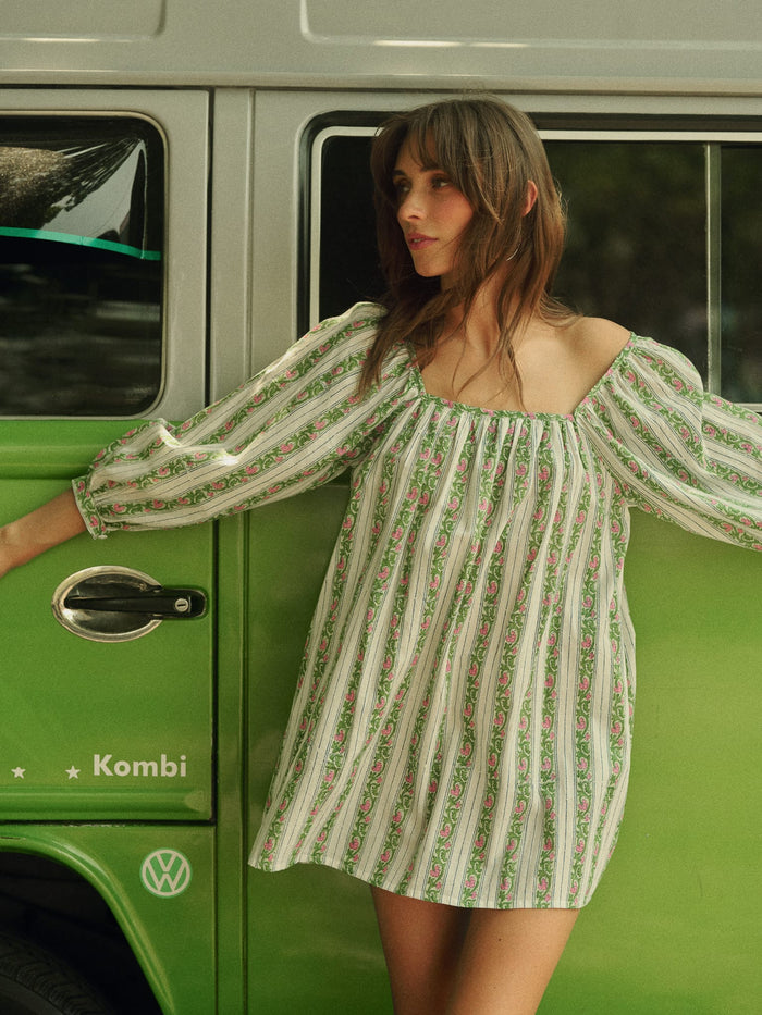 Alma Dress in Sweet Pea Stripe