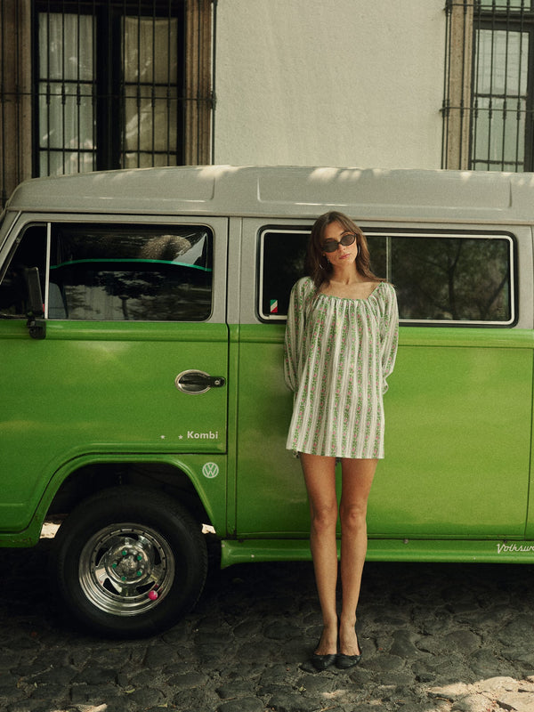 Alma Dress in Sweet Pea Stripe — view 8