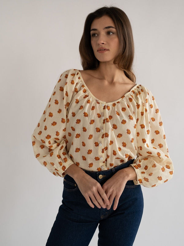 Aly Top in Honey Petite Bouquet — view 2