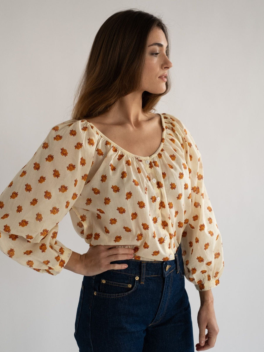 Aly Top in Honey Petite Bouquet