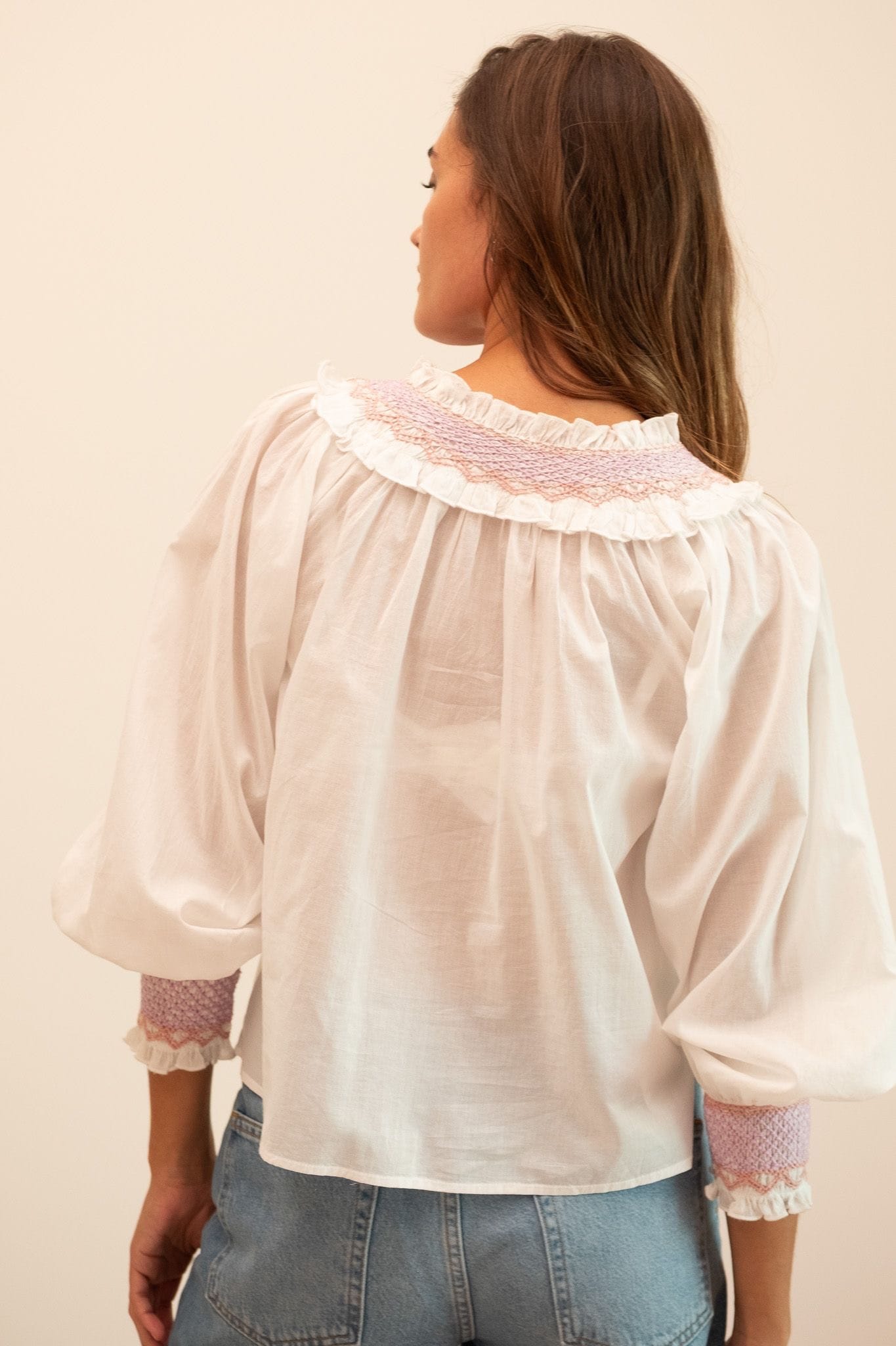 MILLE Clothing Amari Top in White with Pastel