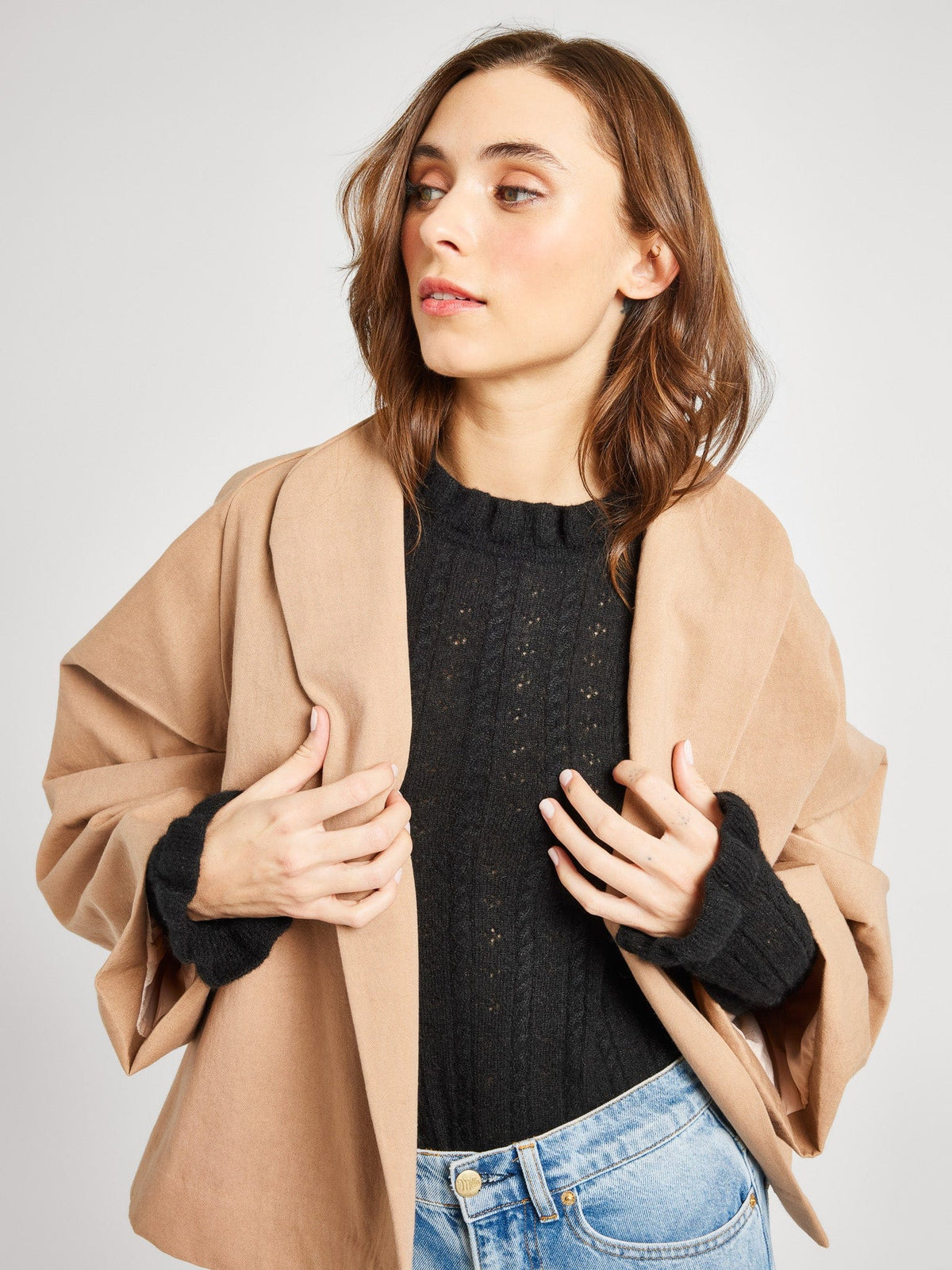 Amie Coat in Almond — The silhouette