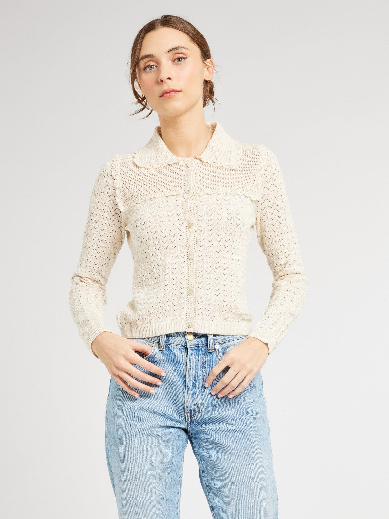 MILLE Clothing Andie Cardigan in Ivory