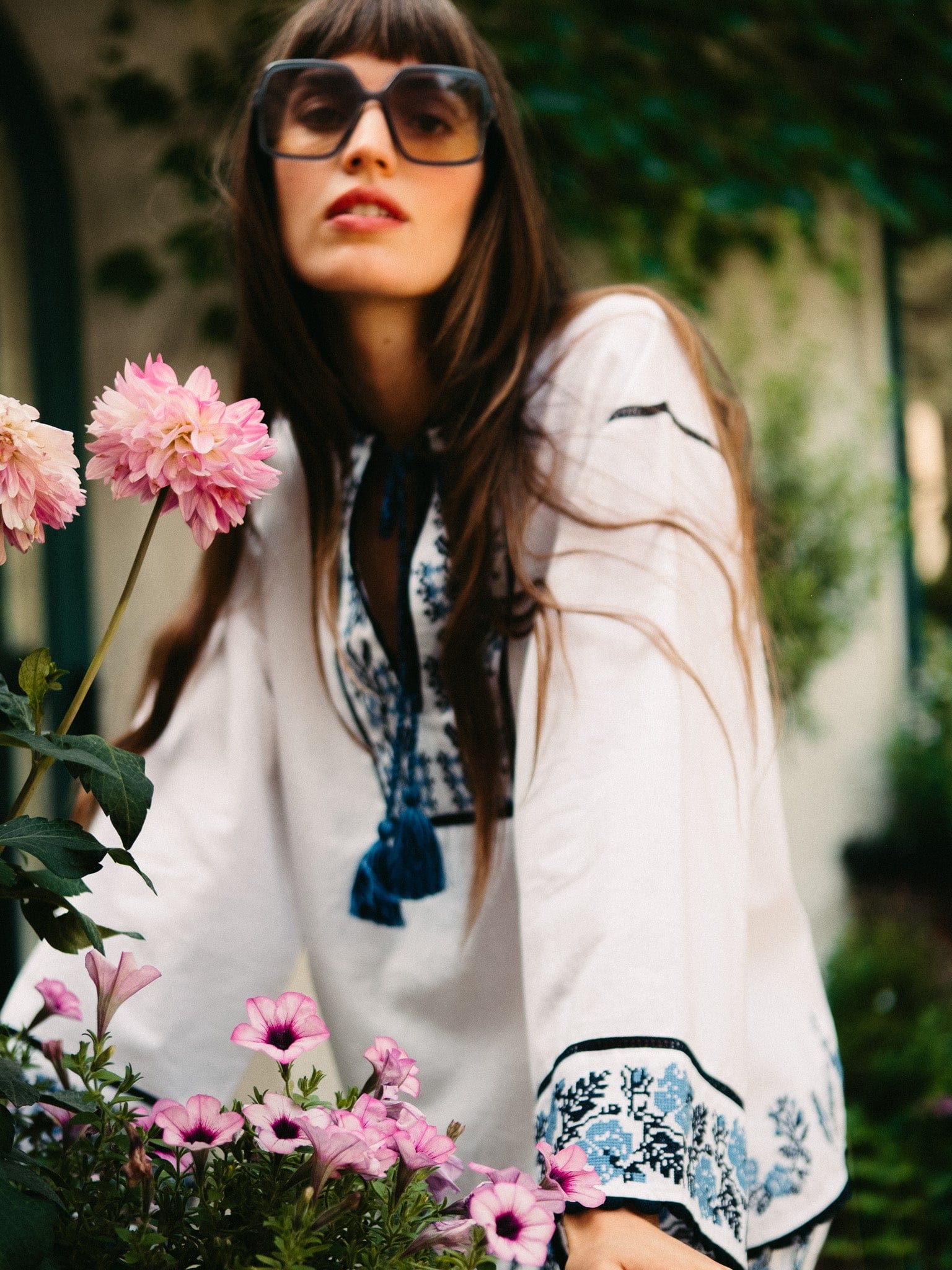 MILLE Clothing Angelica Top in Santorini Embroidery