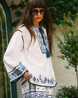 MILLE Clothing Angelica Top in Santorini Embroidery
