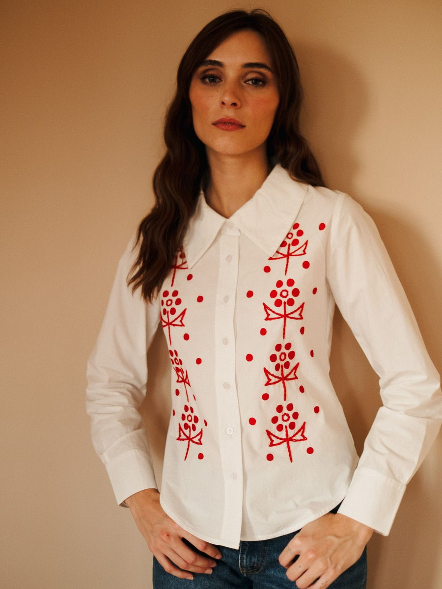 Annina Top in Folk Embroidery — alternate view
