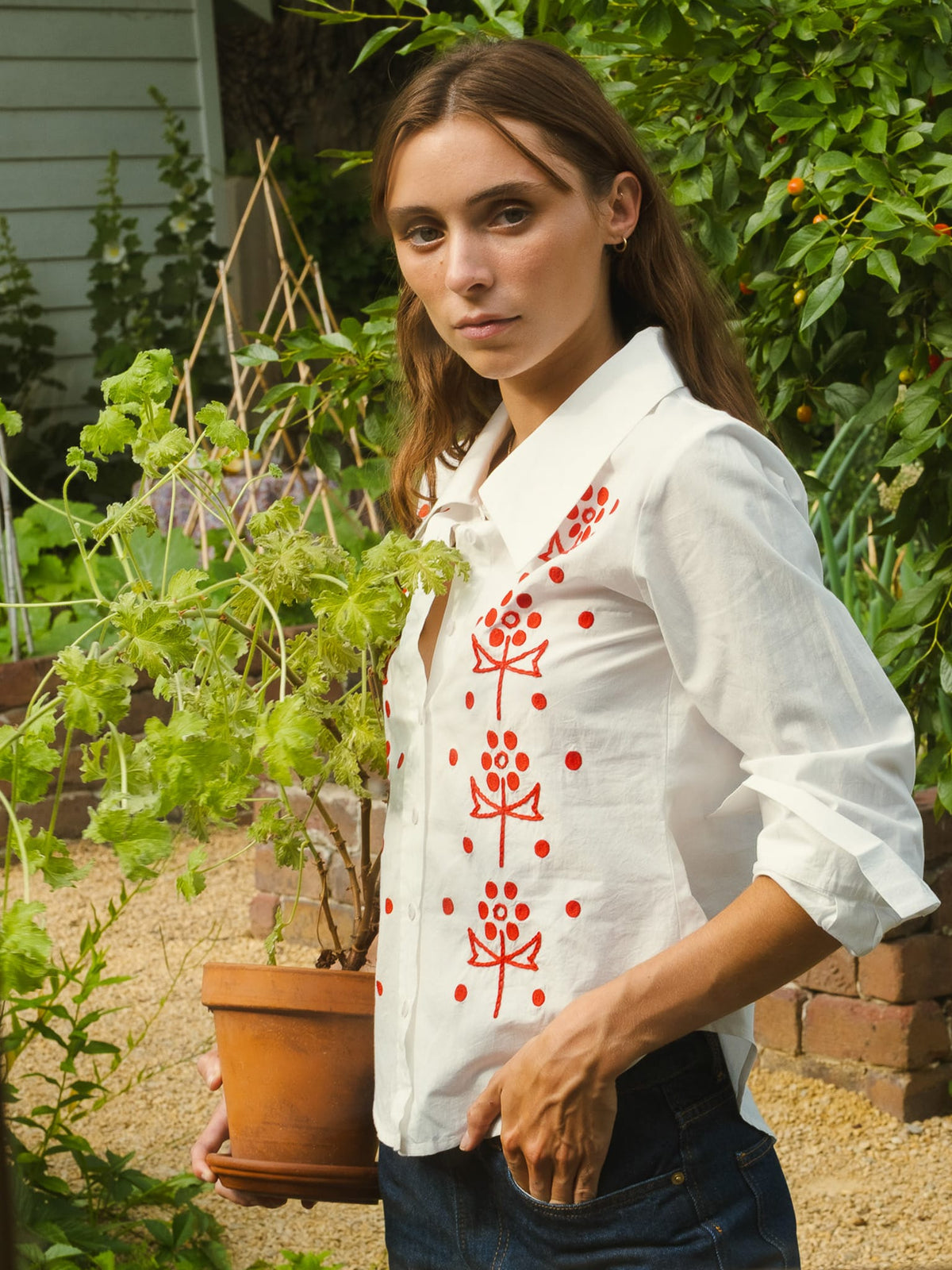 Annina Top in Folk Embroidery — The cut
