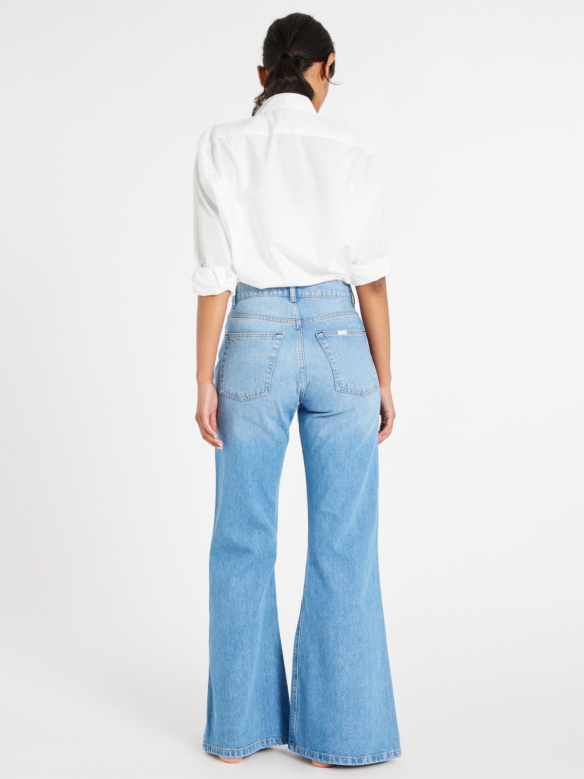 Ashton High Rise Wide Leg Flare Jean in Malibu — The cut