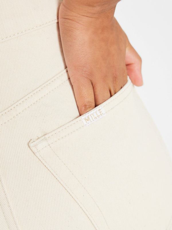 Ashton High Rise Wide Leg Flare Jean in Sand — view 5