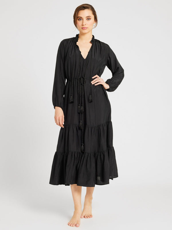 Astrid Dress in Black Silk — view 1