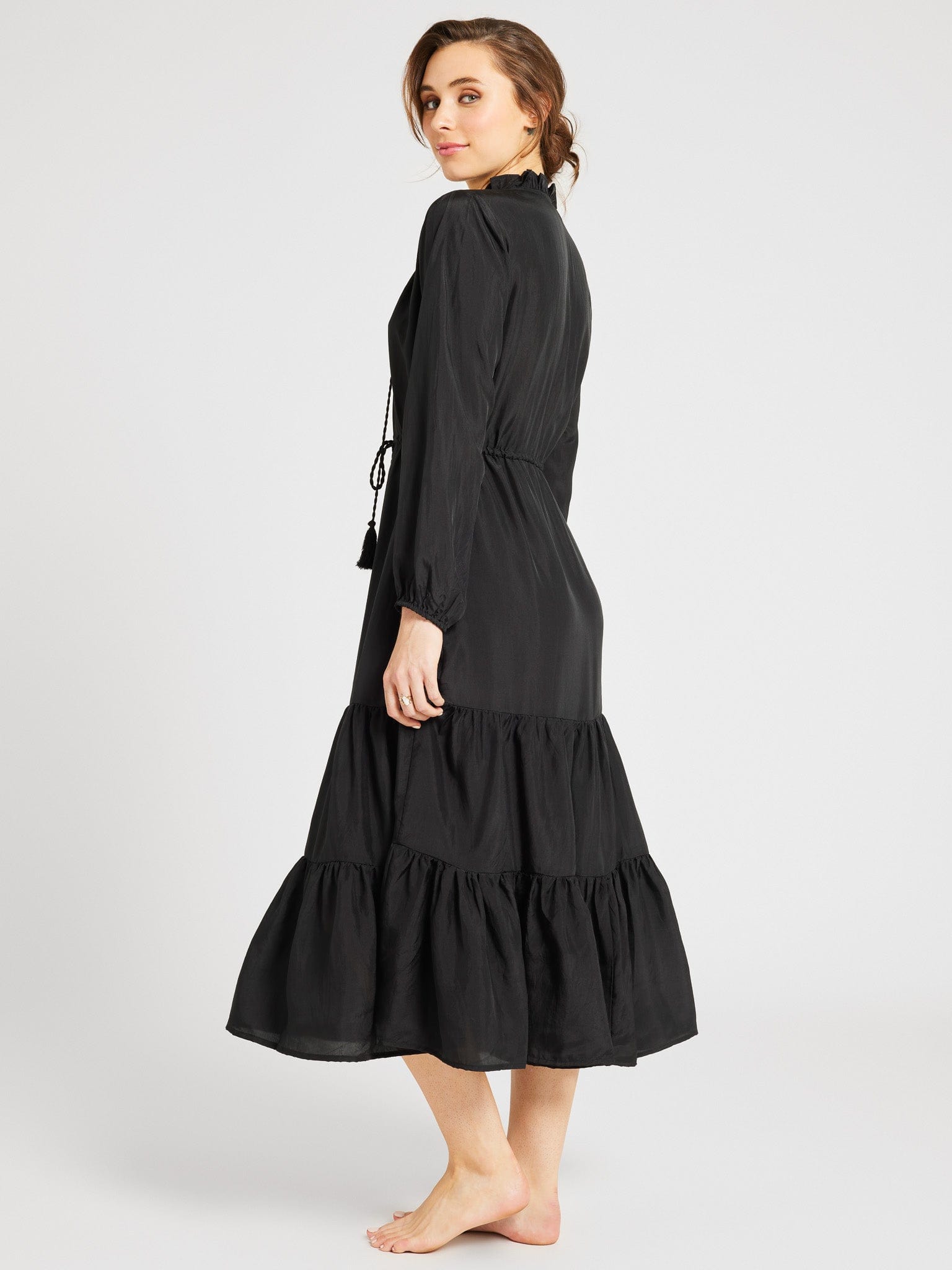 MILLE Clothing Astrid Dress in Black Silk