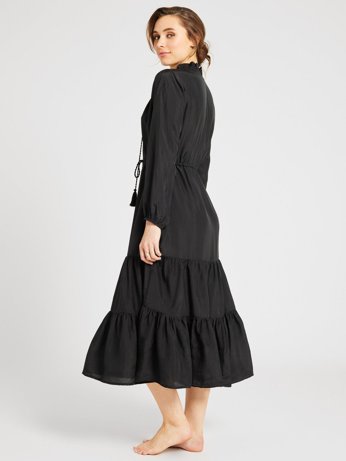 Astrid Dress in Black Silk — The cloth