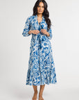 MILLE Clothing Astrid Dress in Blue Hibiscus