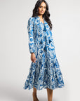 MILLE Clothing Astrid Dress in Blue Hibiscus