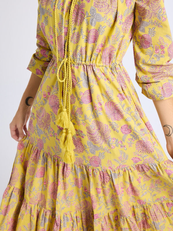 Astrid Dress in Citron Floral — view 4