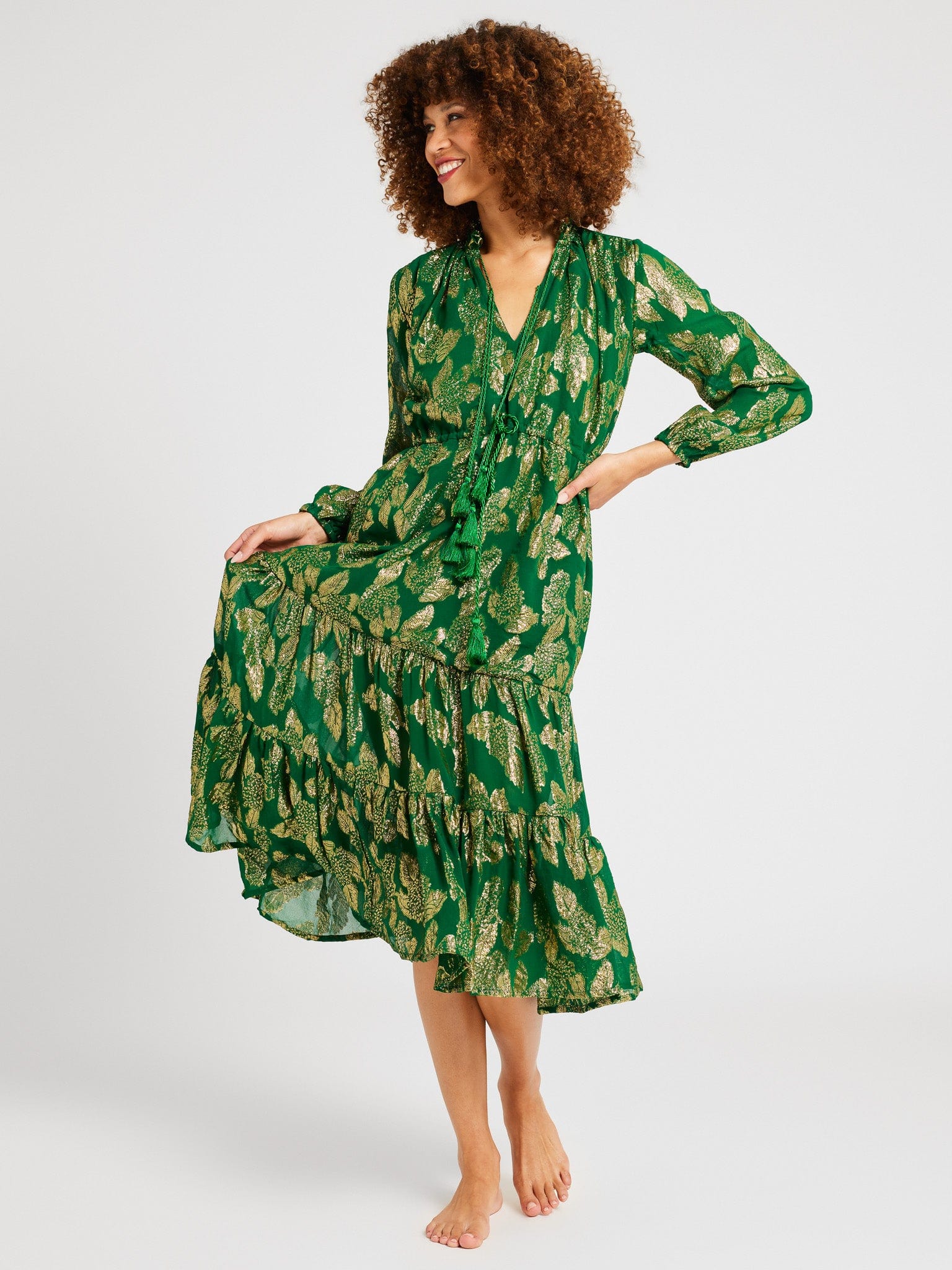 MILLE Clothing Astrid Dress in Malachite Shimmer