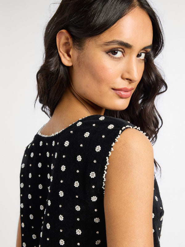 Aurelia Dress in Black Velvet — view 6
